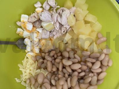 Salotas „Fantazija“ su baltais pupelėmis Žingsnis 5