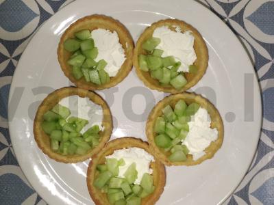 Tartaletės su karališkomis krevetėmis ir varškės sūriu Žingsnis 3