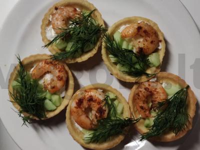 Tartaletės su karališkomis krevetėmis ir varškės sūriu pagrindine nuotrauka