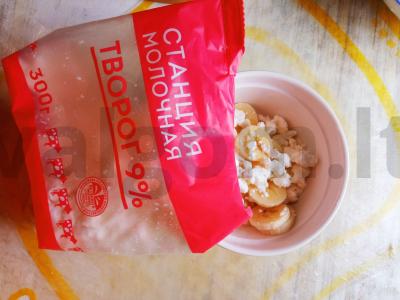 Varškės-obuolių apkepas prie arbatos Žingsnis 1