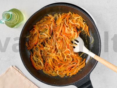 Paprastas stir-fry su funchoza ir daržovėmis Žingsnis 3