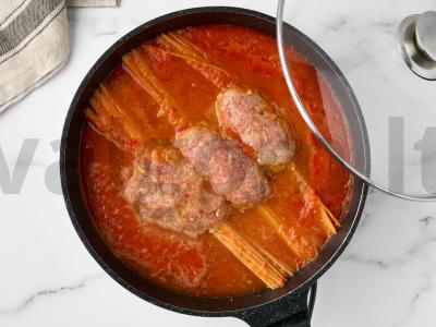 Spagečiai su faršu „Senelio ūsai“ Žingsnis 4