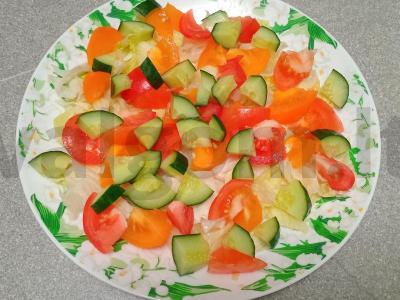 Salotas su kepta jautiena ir čili pipirais Žingsnis 4