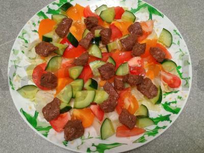 Salotas su kepta jautiena ir čili pipirais Žingsnis 6