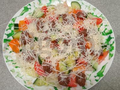 Salotas su kepta jautiena ir čili pipirais Žingsnis 9