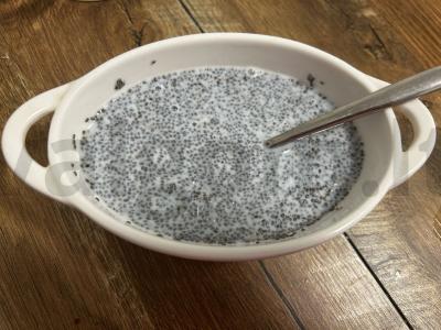 Desertas su mangais ir chia sėklomis be cukraus Žingsnis 1