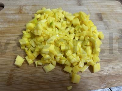 Desertas su mangais ir chia sėklomis be cukraus Žingsnis 2