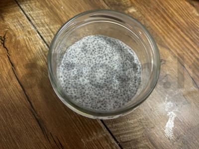 Desertas su mangais ir chia sėklomis be cukraus Žingsnis 4