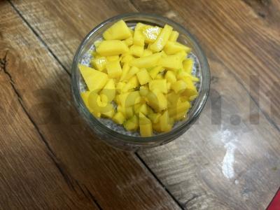 Desertas su mangais ir chia sėklomis be cukraus Žingsnis 7