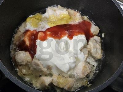 Vištienos krūtinėlė grietinėlės ir garstyčių padaže pietums Žingsnis 6