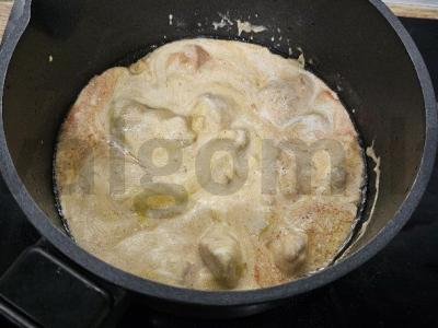 Vištienos krūtinėlė grietinėlės ir garstyčių padaže pietums Žingsnis 7