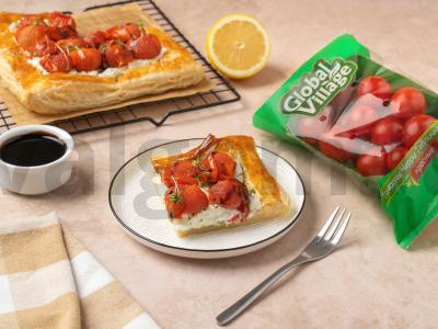 Greitas pyragas su vyšniniais pomidorais ir rikota pagrindine nuotrauka