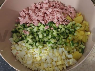 Klasikinis olivjė su doktorine dešra Žingsnis 2