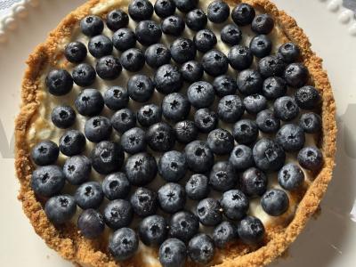 Estetinis varškės sūrio pyragas su mėlynėmis Žingsnis 16