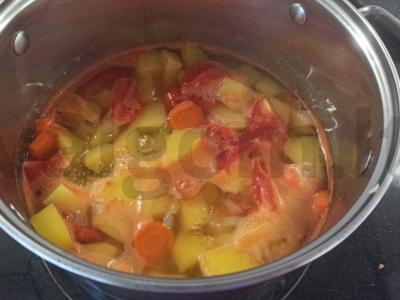 Pomidorų sriuba su dešrainių sūriu Žingsnis 4