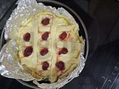 Varškės pyragas su braškių uogiene Žingsnis 7