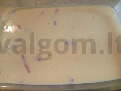 Omletas su grietinėle ir rūkytos dešros Žingsnis 4