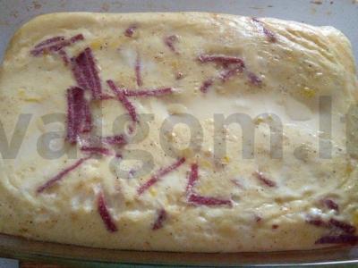 Omletas su grietinėle ir rūkytos dešros Žingsnis 5