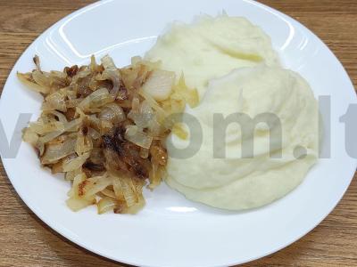 Bulvių košė su kvapniu keptu svogūnu pagrindine nuotrauka