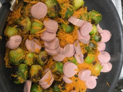 Briuselio kopūstai su dešrelėmis Žingsnis 4