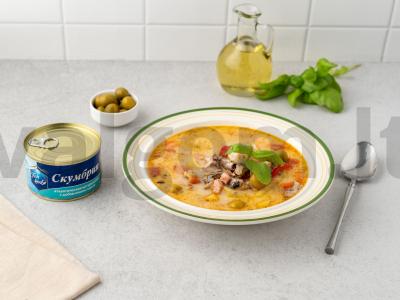 Sūrio sriuba su skumbrija pagrindine nuotrauka