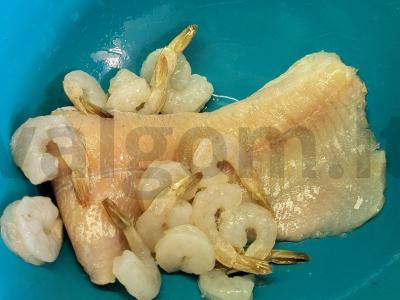 Šamų ir krevečių kotletai Žingsnis 1