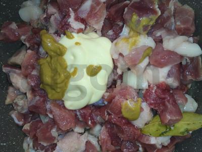 Troškinta kiauliena su perliniu miežiu majonezo-garstyčių padaže Žingsnis 4