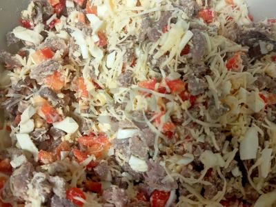 Salotas su jautienos liežuviu ir sūriu Žingsnis 3