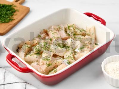 Menkių filė su grietinėlėmis orkaitėje Žingsnis 3