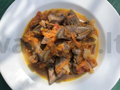 Kalakutienos kepenys su daržovėmis pagrindine nuotrauka