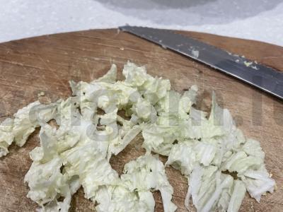 Užkandis „Lavašikai“ su kopūstais ir kiaušiniu Žingsnis 3