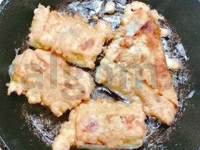 Lavašas su ryžiais ir žuvies konservais tešloje Žingsnis 7