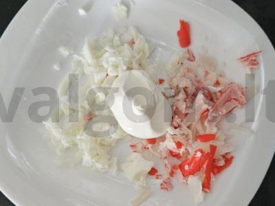 Krabų mėsos kotletai per 30 minučių Žingsnis 2