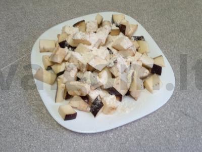 Daržovių salotas su keptais baklažanais Žingsnis 5