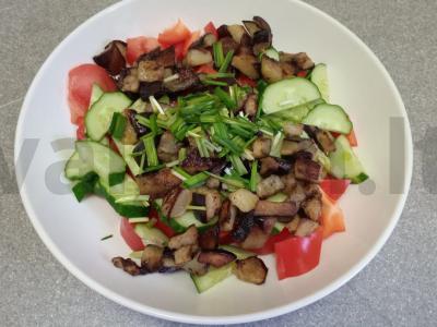 Daržovių salotas su keptais baklažanais Žingsnis 9