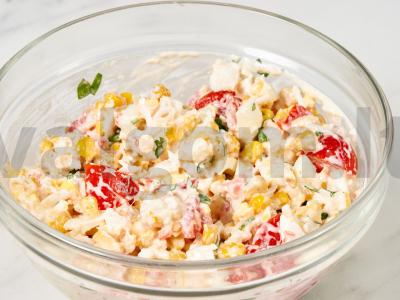 Krabų salotas su česnaku Žingsnis 4