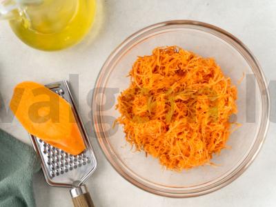 Saldžiųjų bulvių blynai vaikams Žingsnis 1