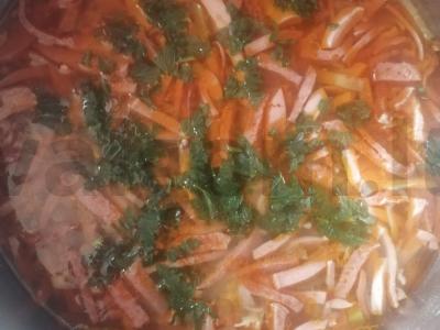 Sultinys su mėsa pagal namų receptą Žingsnis 6