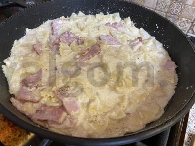 Makaronai „Karbonara su bekonu“ Žingsnis 5