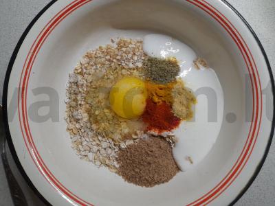 Avižų blynas su prieskoniais Žingsnis 1