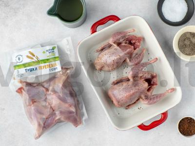 Perpelė su juodųjų serbentų padažu ir batatu Žingsnis 1