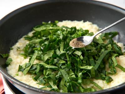 Risotto su špinatais ir sūriu Žingsnis 4