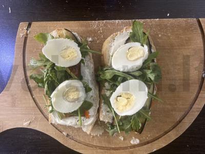 Tostai su varškės sūriu, baklažanu ir kiaušiniu Žingsnis 5