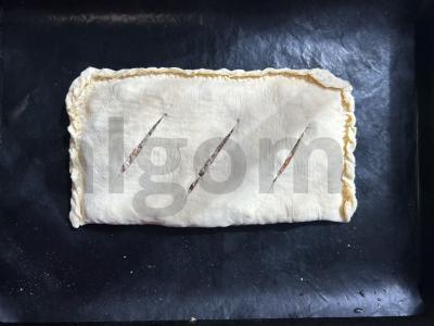 Sluoksniuoto tešlos pyragas su lašiša ir ryžiais Žingsnis 8