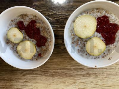 Grikių košė su kriauše, avietėmis ir riešutais Žingsnis 4