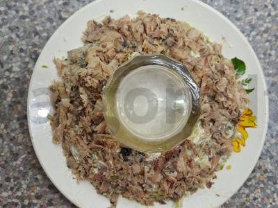 Rytinis salotas su žuvies konservais ir bulvėmis Žingsnis 10