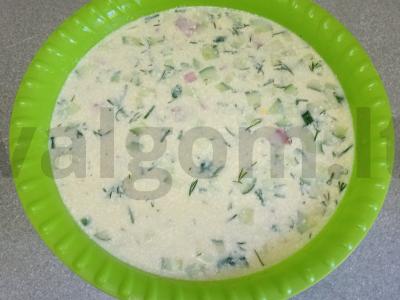 Okroška su rūkytomis dešromis ant duonos kvaso Žingsnis 9