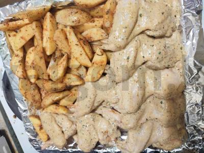 Kepti vištienos sparneliai su bulvėmis Žingsnis 3