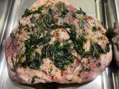 Avinžirnių pečių su sutrintais agurkais Žingsnis 5