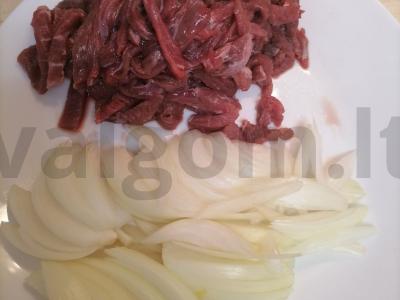 Daržovių salotas su jautiena ir funchoza Žingsnis 1